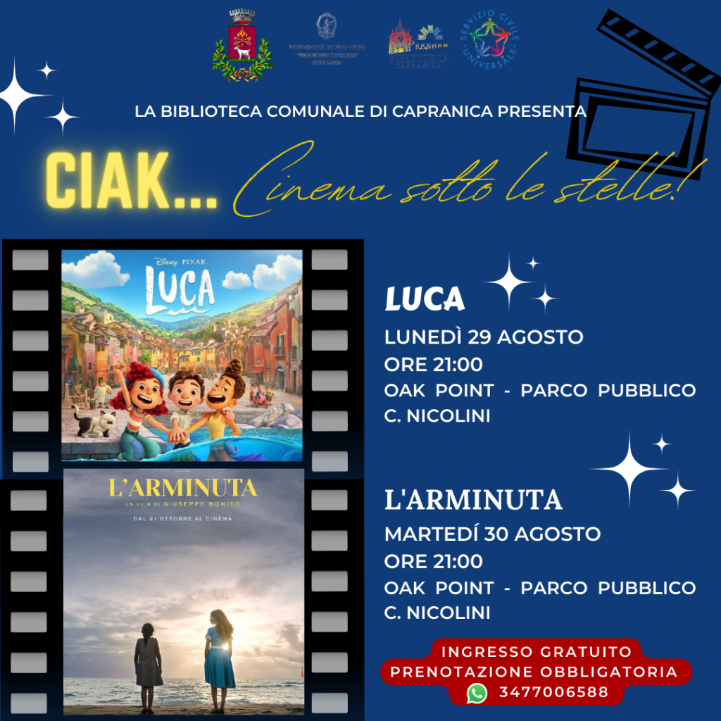 CIAK… Cinema sotto le stelle!
